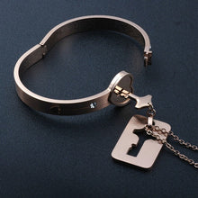 Load image into Gallery viewer, Couples Necklace and Bracelet Lock Key Set