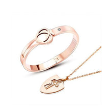 Load image into Gallery viewer, Couples Necklace and Bracelet Lock Key Set