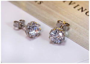 Zircon Stone 925 Sterling Silver Women Stud Earring