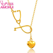 Load image into Gallery viewer, Women Heart  Stethoscope Pendant Necklace