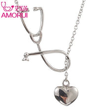 Load image into Gallery viewer, Women Heart  Stethoscope Pendant Necklace