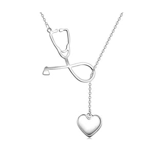 Women Heart  Stethoscope Pendant Necklace