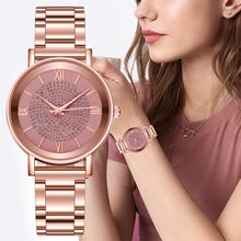 Load image into Gallery viewer, Diamond Shape Quartz Rose Gold Ladies Wrist Watches