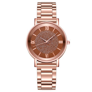 Diamond Shape Quartz Rose Gold Ladies Wrist Watches