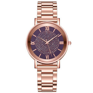 Diamond Shape Quartz Rose Gold Ladies Wrist Watches