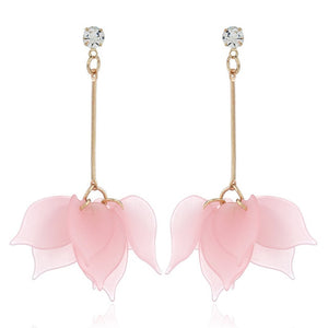 Long Hanging Flower Earring