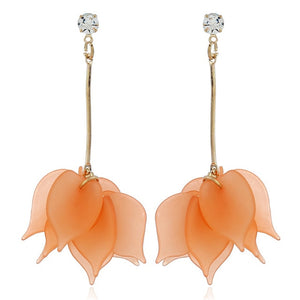 Long Hanging Flower Earring