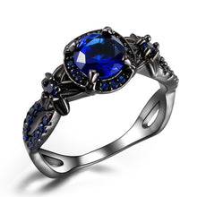 Load image into Gallery viewer, Black Gun Crystal Birthstone Women Ring