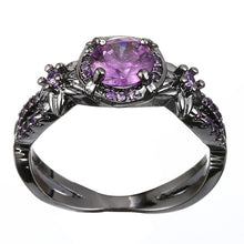 Load image into Gallery viewer, Black Gun Crystal Birthstone Women Ring