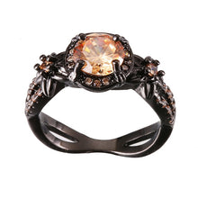 Load image into Gallery viewer, Black Gun Crystal Birthstone Women Ring