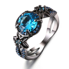 Load image into Gallery viewer, Black Gun Crystal Birthstone Women Ring